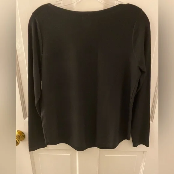 π HP π Chicoβs Black Boat Neck Long Sleeve Top - Picture 5 of 8